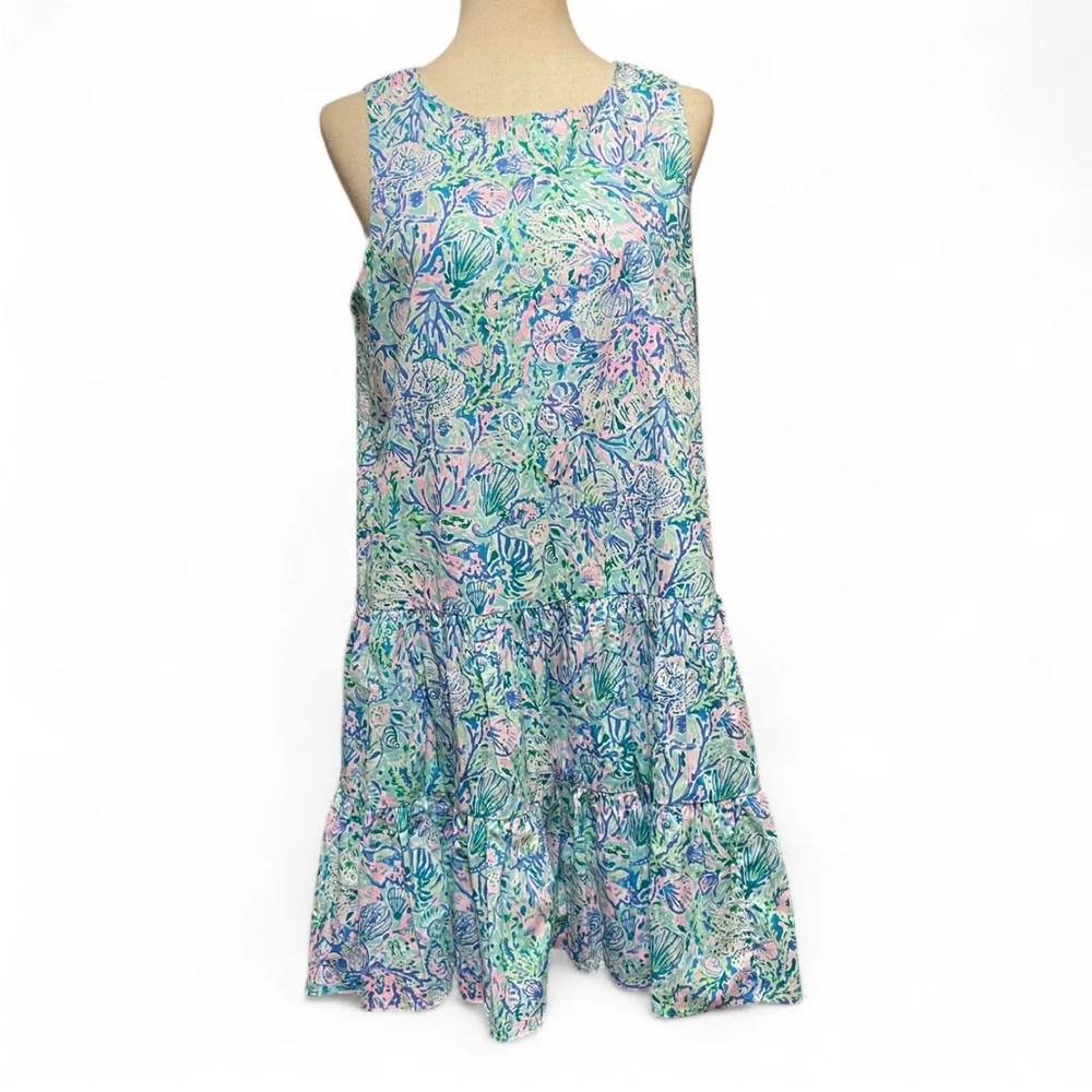Lilly Pulitzer Trina Dress Surf Blue Soleil It On Me Preppy Dress Womens Medium - Picture 1 of 9